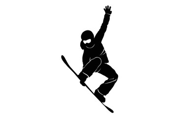 silhouette of player ski air