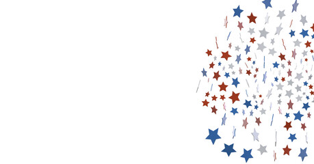  Red Blue White Stars Confetti Overlay