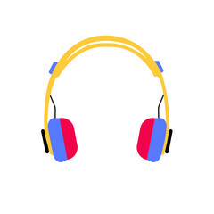 Headphones vector color icon. Flat headphone icon. Flat design vector illustration concept for web banner, web and mobile, infographics. Headphone graphic icon. Vector icon isolated on white backgroun