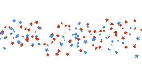 Stars - Festive background with confetti in the shape of stars in the color of the American flag.