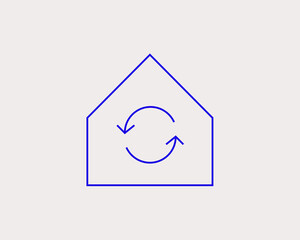 Concept of energy recycling in a flat style. Ecology thin line icon. Green Energy editable stroke icon.  Vector illustration