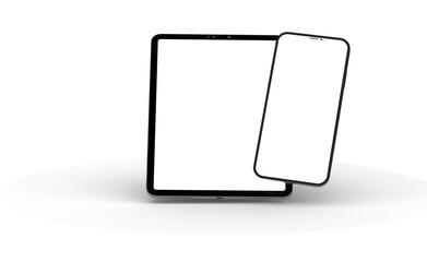 Photo White tablet, isolated on 3d background