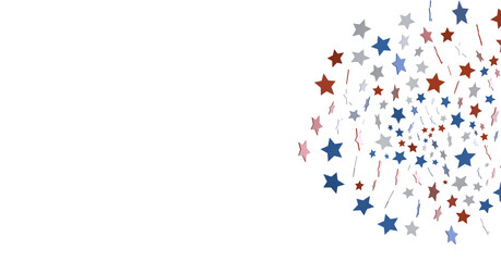  Red Blue White Stars Confetti Overlay