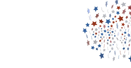  Red Blue White Stars Confetti Overlay