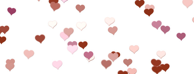  Falling love heart confetti 3d illustration