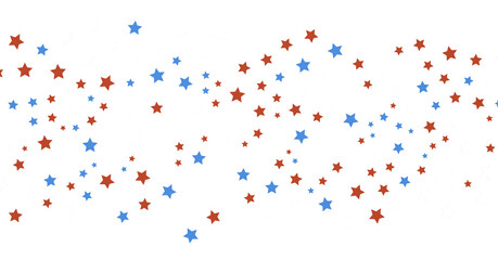 Stars - Festive background with confetti in the shape of stars in the color of the American flag. US independence day.