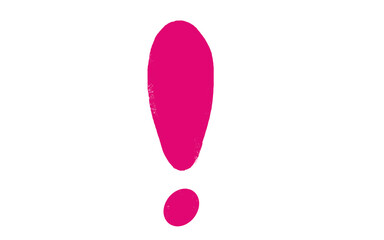 pink exclamation mark on white