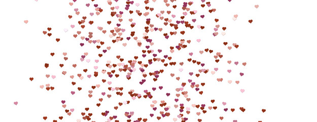 3D illustration of hearts falling