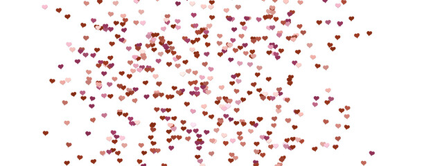 3D illustration of hearts falling