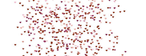 3D illustration of hearts falling