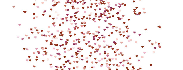 3D illustration of hearts falling