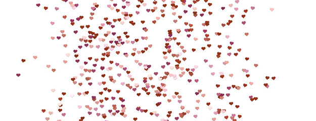 3D illustration of hearts falling