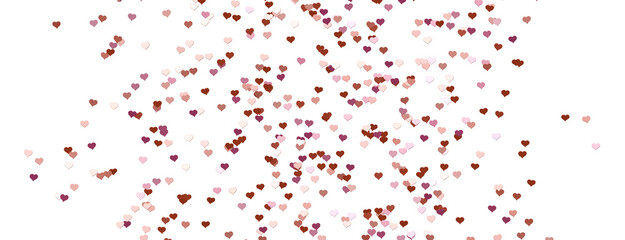 3D illustration of hearts falling