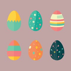 food themed colorful easter eggs collection created with Generative AI technology