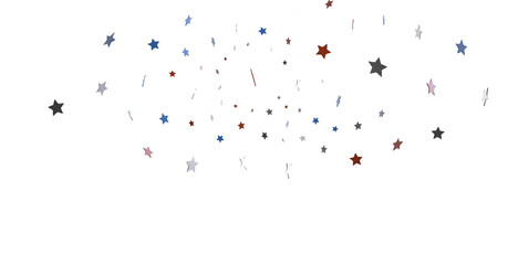 Stars - Festive background with confetti in the shape of stars in the color of the American flag.