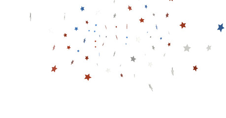 Stars - Festive background with confetti in the shape of stars in the color of the American flag.