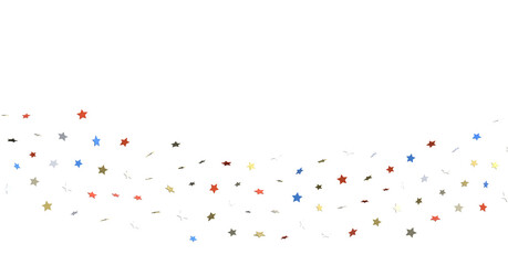 Stars - Festive background with confetti in the shape of stars in the color of the American flag.
