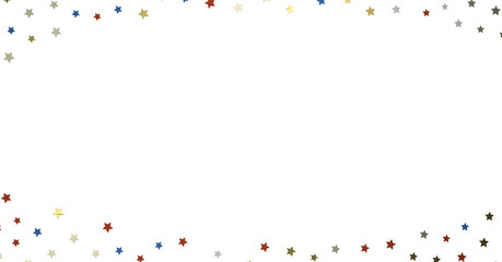 Stars - Festive background with confetti in the shape of stars in the color of the American flag. US independence day.