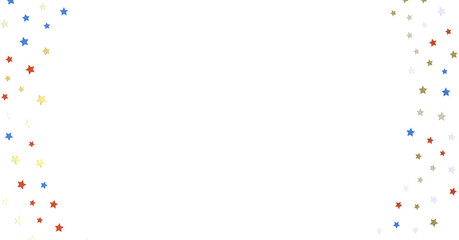 Stars - Festive background with confetti in the shape of stars in the color of the American flag. US independence day.