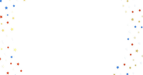 Stars - Festive background with confetti in the shape of stars in the color of the American flag. US independence day.