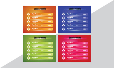 Colorful Game leaderboard with abstract background