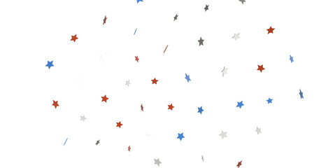 USA banner mockup with confetti stars in American national colors. USA Presidents Day, American Labor day, Memorial Day, US election concept.