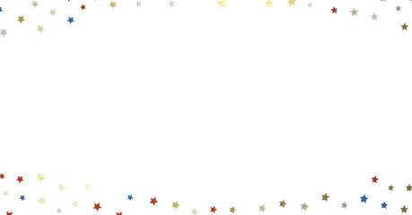 Stars - White banner with colorful stars.