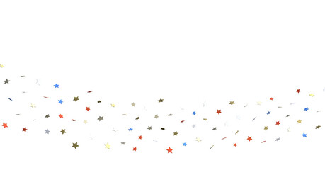 Stars - White banner with colorful stars.