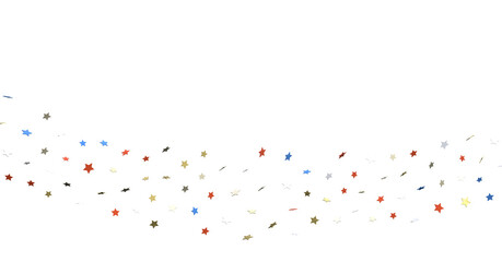 Stars - White banner with colorful stars.