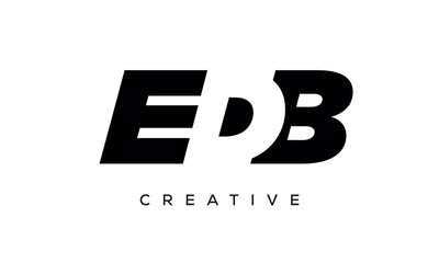 EDB letters negative space logo design. creative typography monogram vector