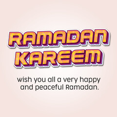 Ramadan Kareem greeting card. Vector illustration 