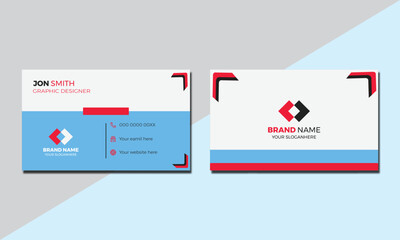  Double-sided creative business card template. Portrait orientation. Horizontal and vertical layout. Vector illustration

