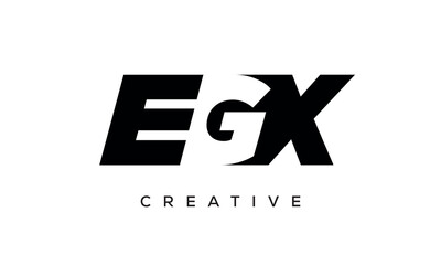 EGX letters negative space logo design. creative typography monogram vector