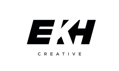 EKH letters negative space logo design. creative typography monogram vector