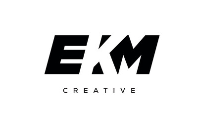 EKM letters negative space logo design. creative typography monogram vector