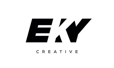 EKY letters negative space logo design. creative typography monogram vector