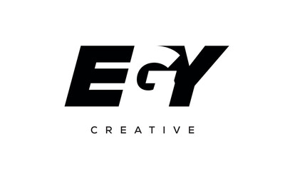 EGY letters negative space logo design. creative typography monogram vector
