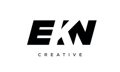 EKN letters negative space logo design. creative typography monogram vector