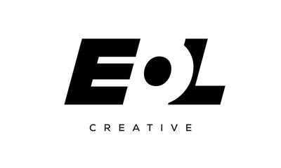 EOL letters negative space logo design. creative typography monogram vector