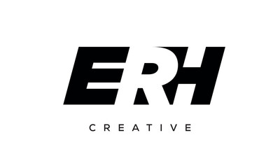 ERH letters negative space logo design. creative typography monogram vector