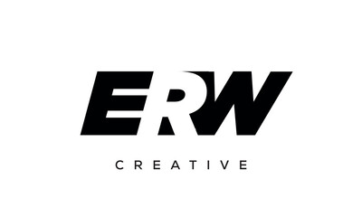 ERW letters negative space logo design. creative typography monogram vector