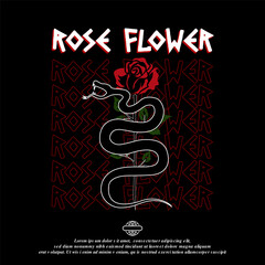 Rose Flower Graphic Design for T shirt Street Wear and Urban Style
