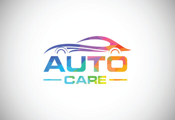 Low poly style logo sign symbol for the automotive company