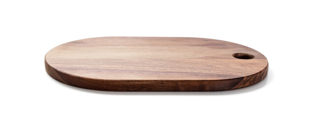 Old wooden cutting board isolated on  white background.