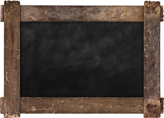 Blackboard with wooden frame isolated on white background
