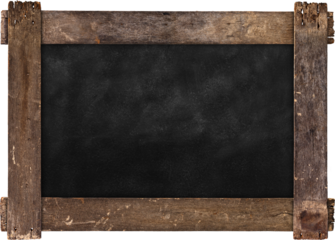 Blackboard with wooden frame isolated on white background