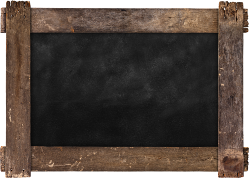 Blackboard with wooden frame isolated on white background
