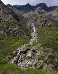 waterfall in the mountains