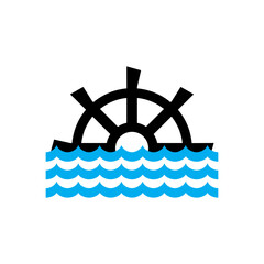 Water turbine spin power logo design © dimensi design