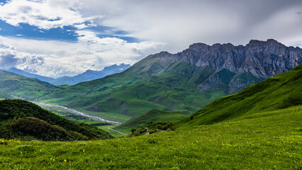 Fototapeta na wymiar landscape in the mountains Ossetia